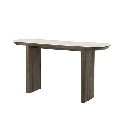 Brookside Stone Top Console Table -Beige/Oak Veneer