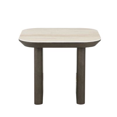 Brookside Stone Top End Table -Beige/Oak Veneer