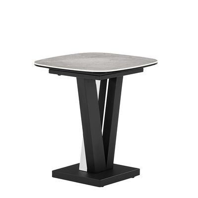 Midland Stone Top End Table -High Gloss Grey/Black Midland Stone Top End Table -High Gloss Grey/Black