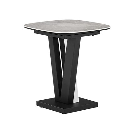 Midland Stone Top End Table -High Gloss Grey/Black Midland Stone Top End Table -High Gloss Grey/Black