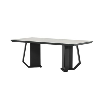 Everson Stone Top Coffee Table -Matt Beige/Black