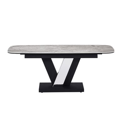 Midland Stone Top Coffee Table -High Gloss Grey/Black