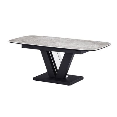 Midland Stone Top Coffee Table -High Gloss Grey/Black