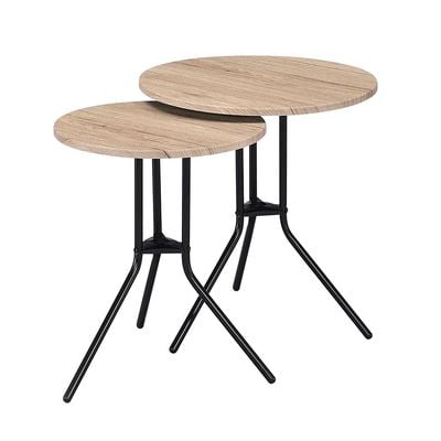 Acron Side Table Set of 2 - Oak Grey/Black