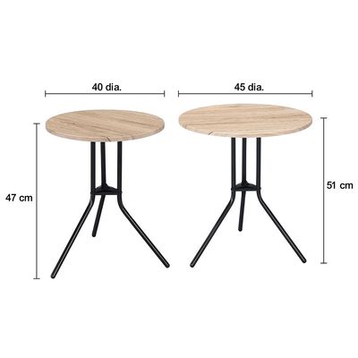 Acron Side Table Set of 2 - Oak Grey/Black
