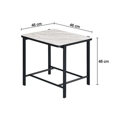 Reuben End Table - White Marble/Black