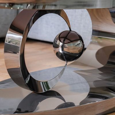 Princetown Sintered Stone Top Coffee Table-White/Black Titanium