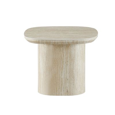Nordic End Table - Beige/White
