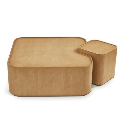 Nordomi Set of 2 Coffee and End Table-Natural Oak