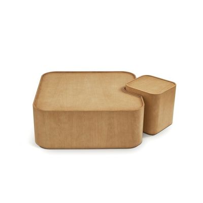 Nordomi Set of 2 Coffee and End Table-Natural Oak