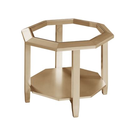 Azalea End Table - Glass/ Champagne Gold