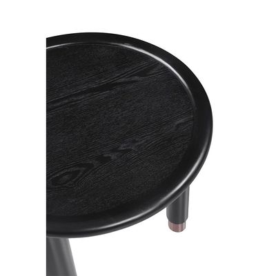 Tokishi Round End Table -Black