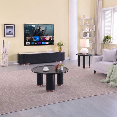 Tokishi Round End Table -Black