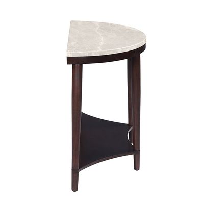 Koko Real Marble Top Console Table - Grey/D.Walnut