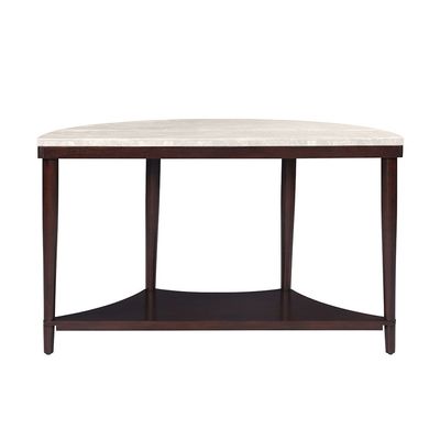 Koko Real Marble Top Console Table - Grey/D.Walnut