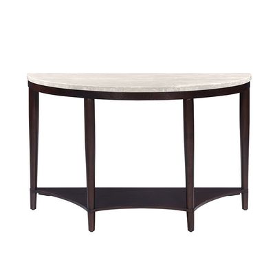 Koko Real Marble Top Console Table - Grey/D.Walnut