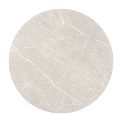 Koko Real Marble Top Round End Table-Grey/D.Walnut