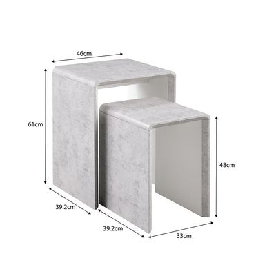 Cansten Set Of 2 Nest Of Tables - Grey/White