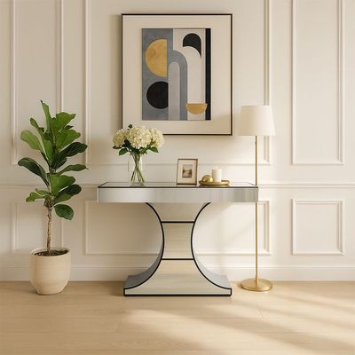 Nexxus Console Table- Silver/Black
