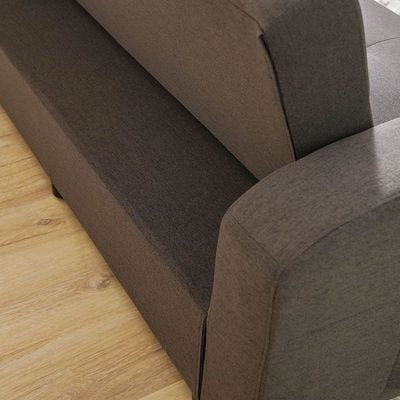 Alejandro 3-Seater Fabric Sofa Bed with Side Sleeves and Cup holders - Dark Brown - With 2-Year Warranty