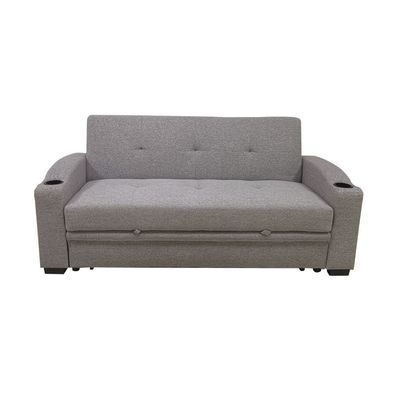 Alejandro Fabric Sofa Bed w/ 2 Cup Holders - Warm Grey
