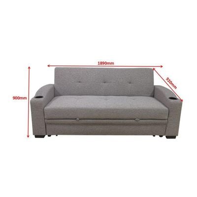 Alejandro Fabric Sofa Bed - Warm Grey - With 2-Year Warranty