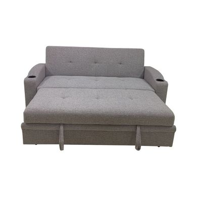 Alejandro Fabric Sofa Bed w/ 2 Cup Holders - Warm Grey