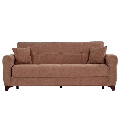 Sultan 3 Seater Fabric Sofa Bed - Light Brown