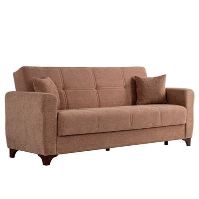 Sultan 3 Seater Fabric Sofa Bed - Light Brown