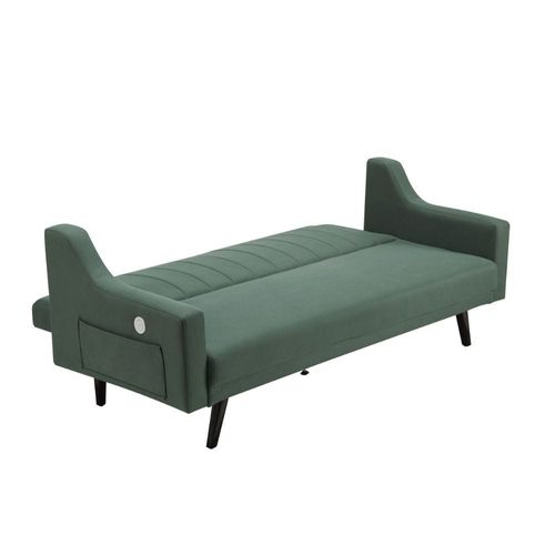 Nashville 3-Seater Fabric Sofa Bed - Green - With 2-Year Warranty