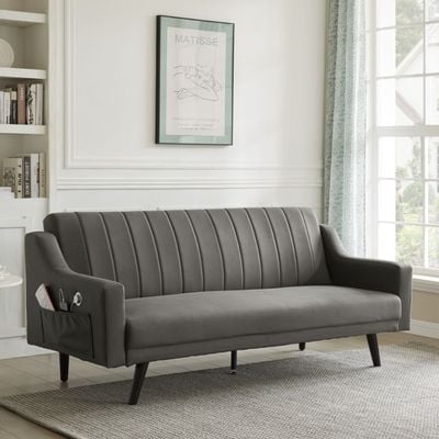 Nashville 3-Seater Fabric Sofa Bed - Brown - With 2-Year Warranty