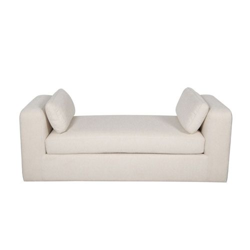 Paddington 2-Seater Wide Fabric Lounger - Ivory - With 2-Year Warranty