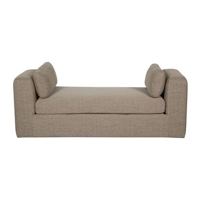 Paddington 2-Seater Wide Fabric Lounger - Melange Brown - With 2-Year Warranty