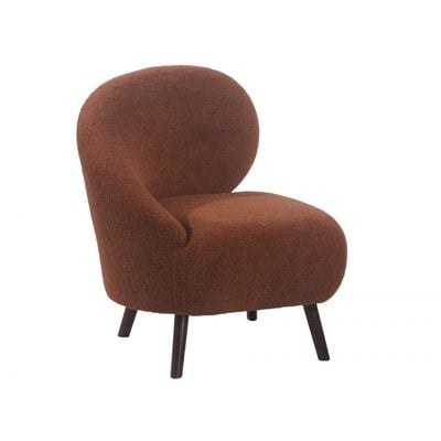 Bowen Boucle Fabric Accent Chair -Dark Brown