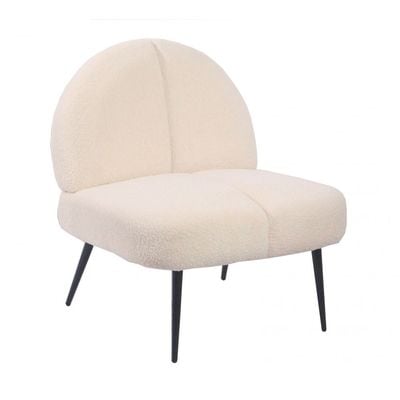 Niva Boucle Fabric Accent Chair-Cream
