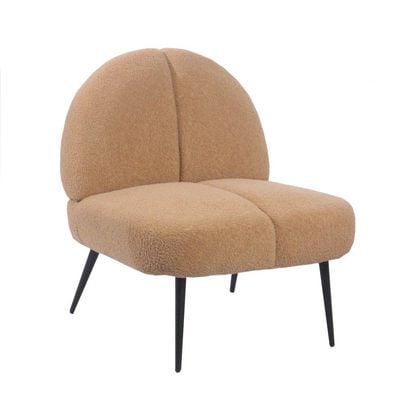 Niva Boucle Fabric Accent Chair - Light Brown - With 2-Year Warranty