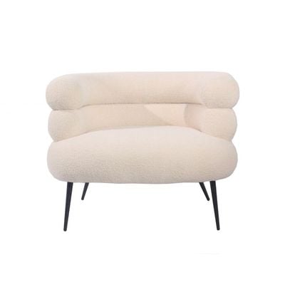 Edlyn Boucle Fabric Accent Chair - Cream - With 2-Year Warranty