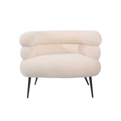 Edlyn Boucle Fabric Accent Chair -Cream