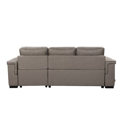 Click Fabric Corner Sofa Bed with USB - Stone - With 2-Year Warranty