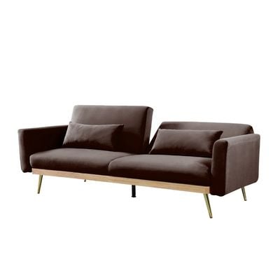 Flare 2-Seater Fabric Sofa Bed - Brown - With 2-Year Warranty