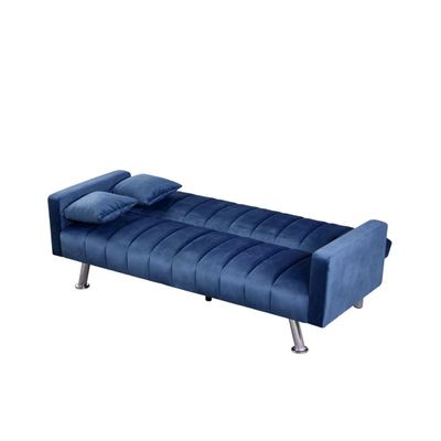 Glam 2-Seater Fabric Sofa Bed - Navy Blue - With 2-Year Warranty 