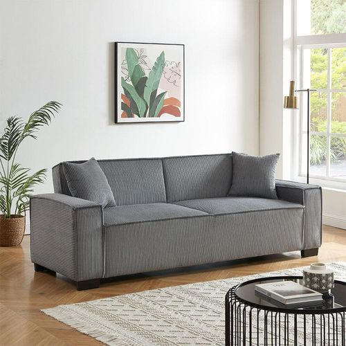 Brent 3-Seater Fabric Sofa Bed - Grey - With 2-year Warranty