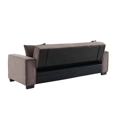 Brent 3-Seater Fabric Sofa Bed - Brown - With 2-year Warranty