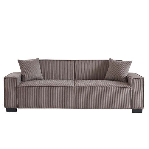 Brent 3-Seater Fabric Sofa Bed - Brown - With 2-year Warranty