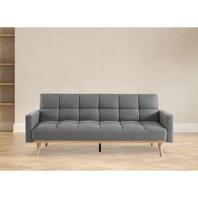 Elmer 3-Seater Fabric Sofa Bed - Grey - With 2-year Warranty