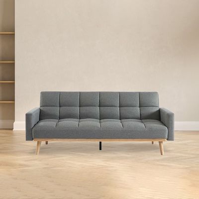 Elmer 3-Seater Fabric Sofa Bed - Grey - With 2-year Warranty