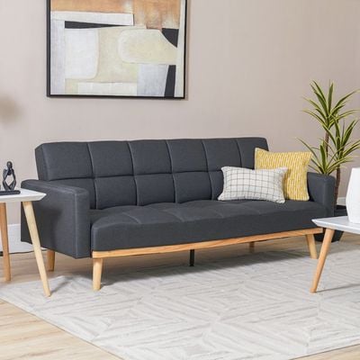 Elmer 3-Seater Fabric Sofa Bed - Dark Grey - With 2-year Warranty
