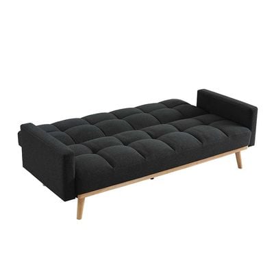 أريكة سرير قماش 3 مقاعد من إلمر - رمادي داكن - مع ضمان لمدة عامين