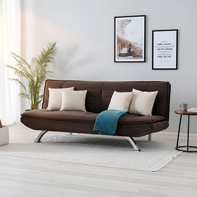 Flex 3-Seater Fabric Sofa Bed - Chocolate