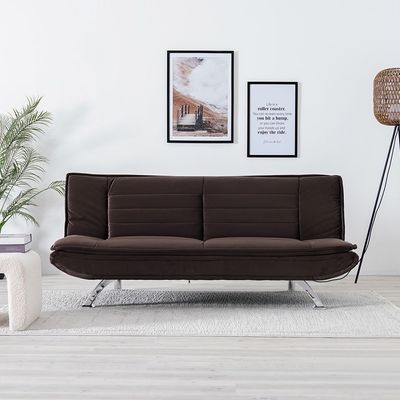 Flex 3-Seater Fabric Sofa Bed - Chocolate